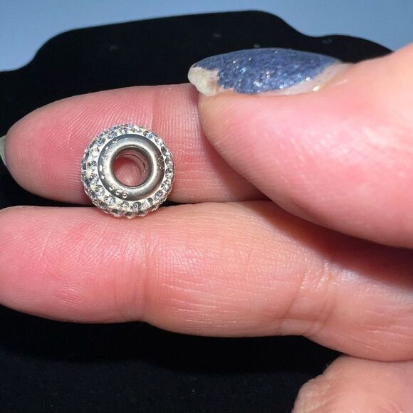 Kays Sterling and Swarovski Clear Stone Bead Charm - Picture 2 of 6